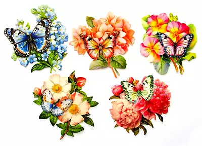 3D Easy Die Cut Card Toppers Flower Butterflies 5 Designs Glitter FL79 • $5.75