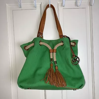 Michael Kors Marina Large Tie Green Drawstring Bag • $54.50