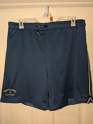 Abercrombie & Fitch Gym Issue Shorts Mens XL Blue Drawstring A&F Vintage Y2K • $19.12