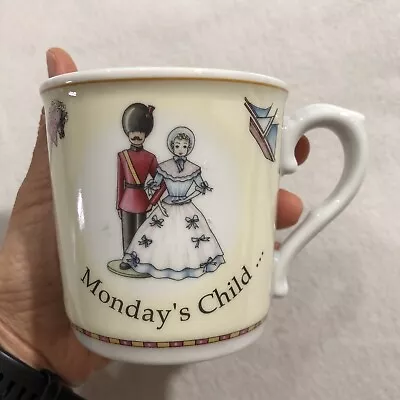 Royal Worcester Mug Monday Child Birthday Jenny Barnard Porcelain Days Of Week • $20.99