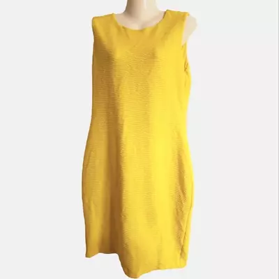 $25 • Buy Calvin Klein Yellow Shift Work Bodycon Dress Sz 10