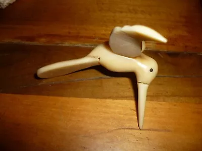 Antique Hand Carved Bird Vintage Hummingbird Bird In Flight Tagua Nut Figurine • $39.99