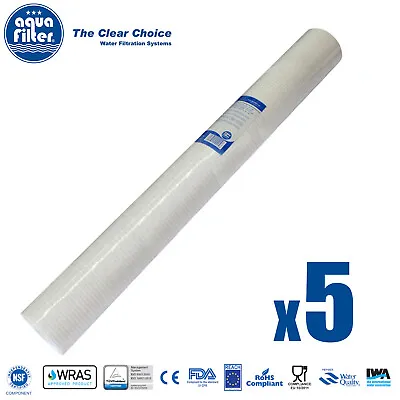 Aquafilter 20  X 2.5  5 Micron Sediment Cartridge Water Filter X 5 FCPS5-L • £21.30