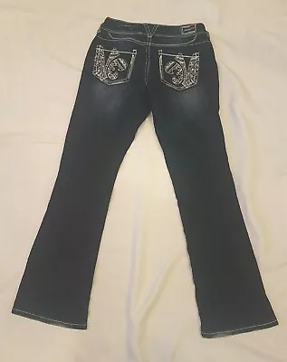 Vanity Premium Collection Women's Curvy Whiskered Denim Blue Jeans Tag Sz 25x31 • $17.97