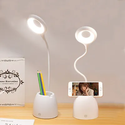 $12.95 • Buy USB LED Desk Light Dimmable Bedside Reading Lamp Rechargeable Touch Control US
