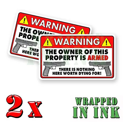 Video Surveillance Stickers Home Alarm WARNING Stickers RED REC Decal 2 PACK • $2.99