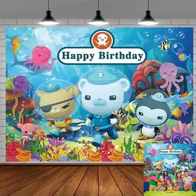 Octonauts Birthday Decoration Party Supplies Backdrop Banner Cartoon Kids 5X3ft • £15.58