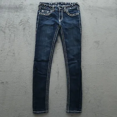 MC Miss Chic Jeans Women's 5 Blue Low-Rise Skinny Denim Pants 26x30-Measured • $17.50