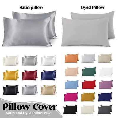 PILLOW CASES 2  4 X LUXURY COVER POLY COTTON HOUSEWIFE PAIR PILLOW COVERS PACK • £4.49