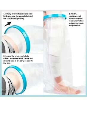 £10.99 • Buy Waterproof Leg & Foot Cast Protector And Bandage Cover For Showering & Bathing