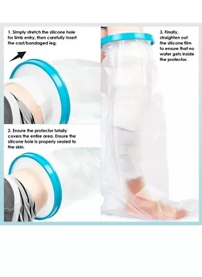 £10.99 • Buy Waterproof Leg & Foot Cast Protector And Bandage Cover For Showering & Bathing