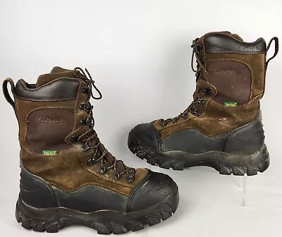 Cabela’s Dry Plus Waterproof Brown Leather Insulated Hunting Boots Mens Sz 12 D • $45.50