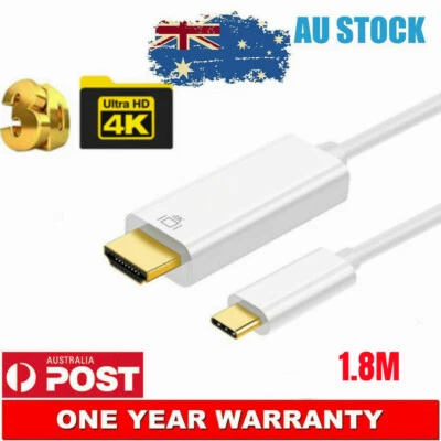 $9.99 • Buy USB C To HDMI 4K Cable USB Type C To HDMI Male 4K@30Hz For Macbook Chromebook  