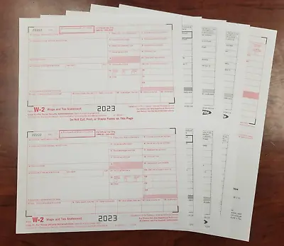 2023 IRS Tax Form W-2 - 10 Employees LASER 4 Pt + (2) W-3 - No Envelopes • $12.49