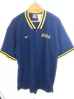 Vintage 1990's Michigan Wolverines Nike Warm Up Shooting Shirt  Fab 5 Size Med • $25