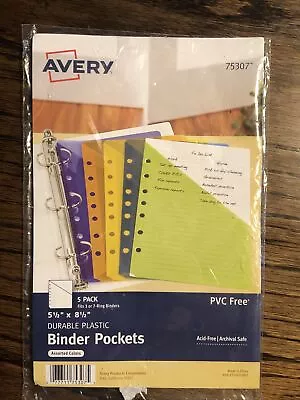 AVERY Binder Pockets 75307  5.5  X 8.5  Durable Plastic  • $6.50