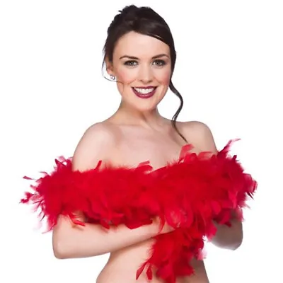 1920s Charleston Gatsby Ladies Fancy Dress Roaring 20s Flapper Red Feather Boa • £7.99