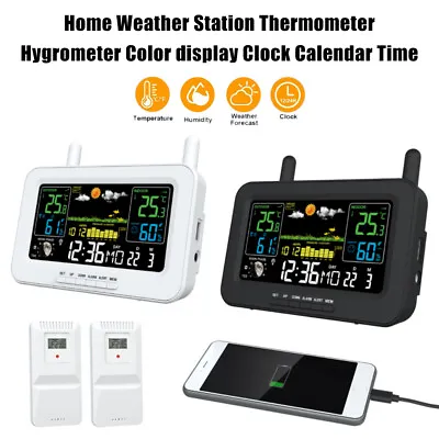 Weather Station With MSF Radio Control Clock Calendar Thermometer Color Display • £35.99