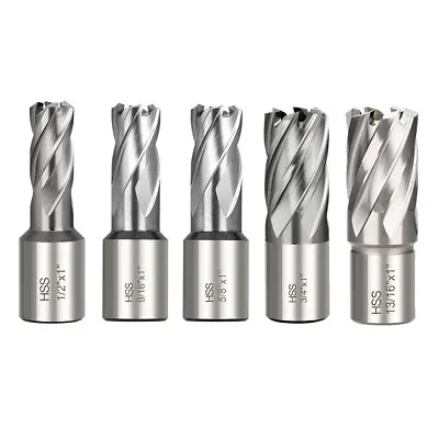 Annular Cutter Set 1/2'' To 1-1/16'' 3/4  Weldon Shank Mag Drill Bits Magnetic • $16.02