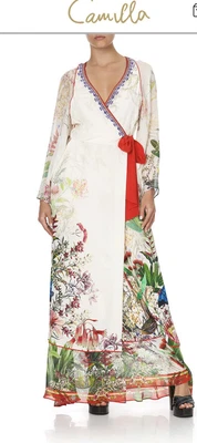 $280 • Buy CAMILLA Wrap Dress With Piping Detail Faraway Tree Size S