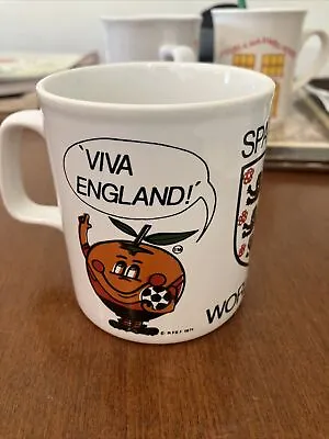 £12 • Buy Vintage Spain ‘82 World Cup Ceramic Mug Viva England Kilncraft England Football