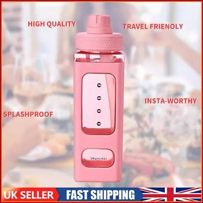 Water Bottle 23.6 Oz Large Capacity Bottle Straw & Lovely Sticker (Pink) • £7.99