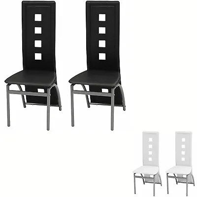 $162.99 • Buy 2/4/6x Dining Chairs Dinner Seating Furniture Faux Leather Black/White VidaXL