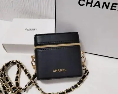 CHANEL Novelty Pouch Lip Case Limited Pouch Black 9×9×2.5cm Chain　 • $99.98