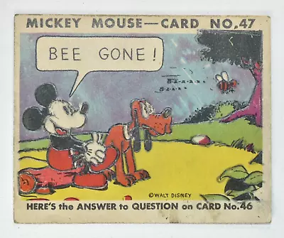 Mickey Mouse Bubble Gum Trading Card #47 R89 1935 • $73.79
