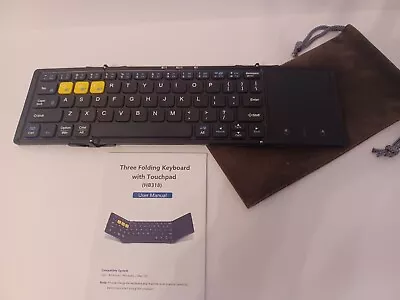 Wireless Folding Keyboard With Touchpad Portable Mini Three Bluetooth Foldable • $24.99