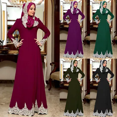 £26.34 • Buy Dubai Abaya Maxi Dress Muslim Women Islamic Jilbab Kaftan Arab Robe Party Gown