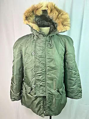 US Military Extreme Cold Weather N-3B Parka Jacket Coat Medium - REAL FUR COLLAR • $325