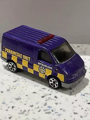 Matchbox 1995 - Ford Transit Van -  Paramedic Unit  Purple W/Yellow - VGC • £2.40