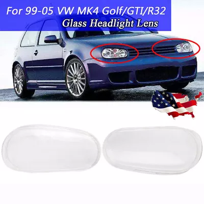 Headlight Lens Cover LampShade Cap For 1999-2005 VW MK4 GOLF R32 Left Right USA • $72.59