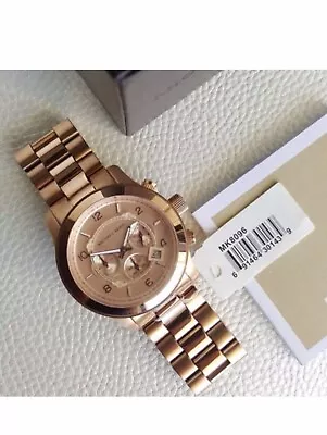 Michael Kors MK8096 Runway Chronograph Rose Tone Stainless Steel Watch • $210