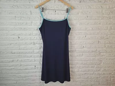 Isaac Mizrahi Target Womens Dress L Slip Blue Spaghetti Strap Polyester Pullover • $22.39