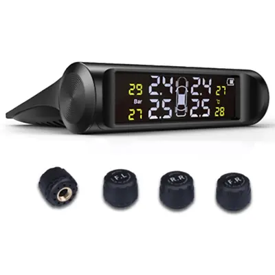 Solar Car Tire Pressure Monitor System LCD Digital Display W/4 External Sensors • $28.70