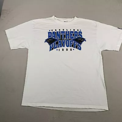 1996 Vintage Carolina Panthers Shirt Adult XL Starter White Playoffs NFL Men 90s • $27.97