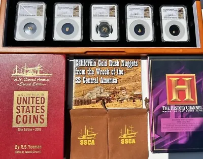 NGC Set  Of 5 SS CENTRAL AMERICA GOLD SHIPWRECK NUGGETS 📈🏴‍☠️ • $1090