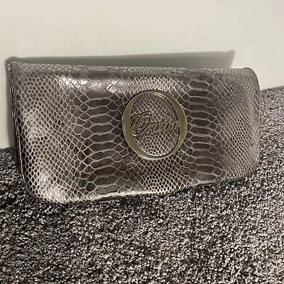 Oroton Leather Clutch Purse Wallet Silver Pewter Snake Snakeskin Python • $49.95