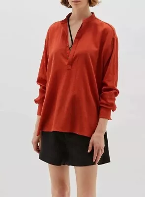 Bassike Gauze Popover Shirt Burnt Orange  Womens Size 1 Or Small • $99.99