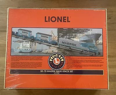 Lionel 6-21950 Maersk SD-70 O Gauge Maxi-Stack Train Set.  Mint. • $1200