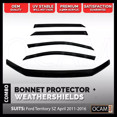 Bonnet Protector Weathershields For Ford Territory 04/2011-16 Window Visors • $149