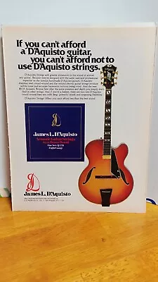 D'aquisto Guitar 1981 Vintage Print Ad 11 X 8.5. • $9.25