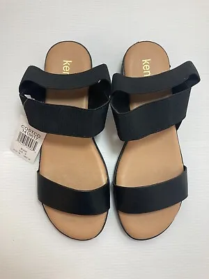 Kensie Women's Everlee Slingback Semi-Wedge Sandals - Black - NEW! • $19.70