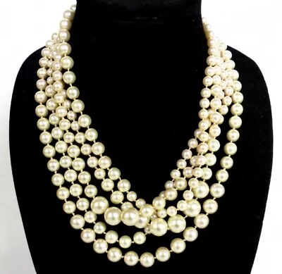 J Crew Faux Pearl Hammock Multi Strand Classic Necklace • $65