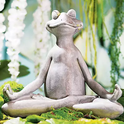 Meditating Yoga Frog Garden Sculpture • $80