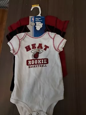 Miami Heat Baby Bodysuit 12 Months New (3 Set) • $14.99