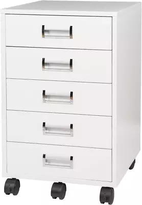 5 Drawer Medical Cabinet Fully Assembled Except Casters Built-In Handle (White) • $196.52
