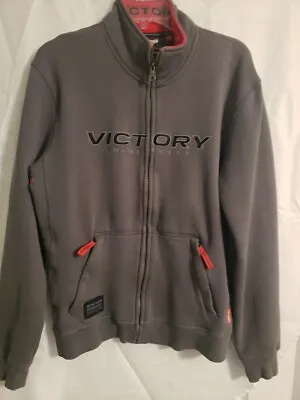 Victory Motorcycles Men's Sweatshirt Zipper. Size Medium Gray And Red.  • $35